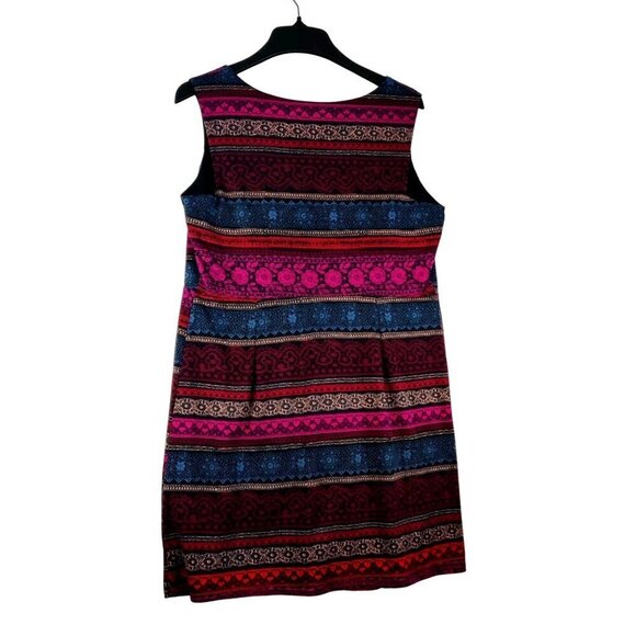 Sleeveless Dress Shift Fuchsia Blue Black Multi Color Stiped Enfocus Women - Picture 5 of 10